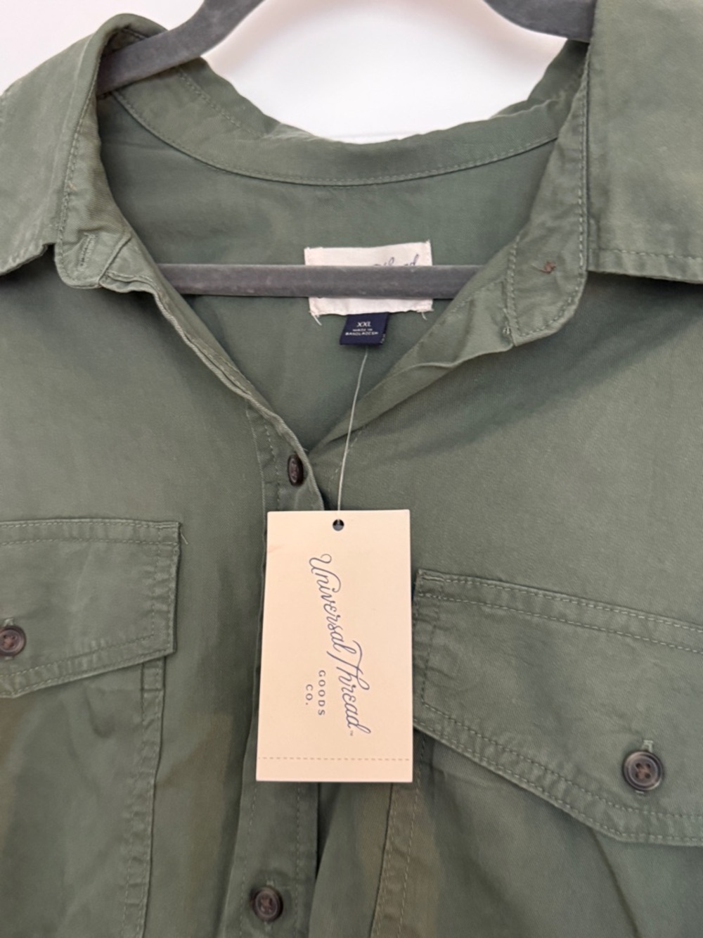 Universal Thread Olive Utility Button-Up Shirt - Picture 3 of 3